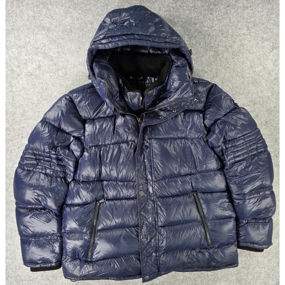 Men's Pajar Canada 2XL Blue Hooded Puffer Full Zip Jacket Winter Quilted